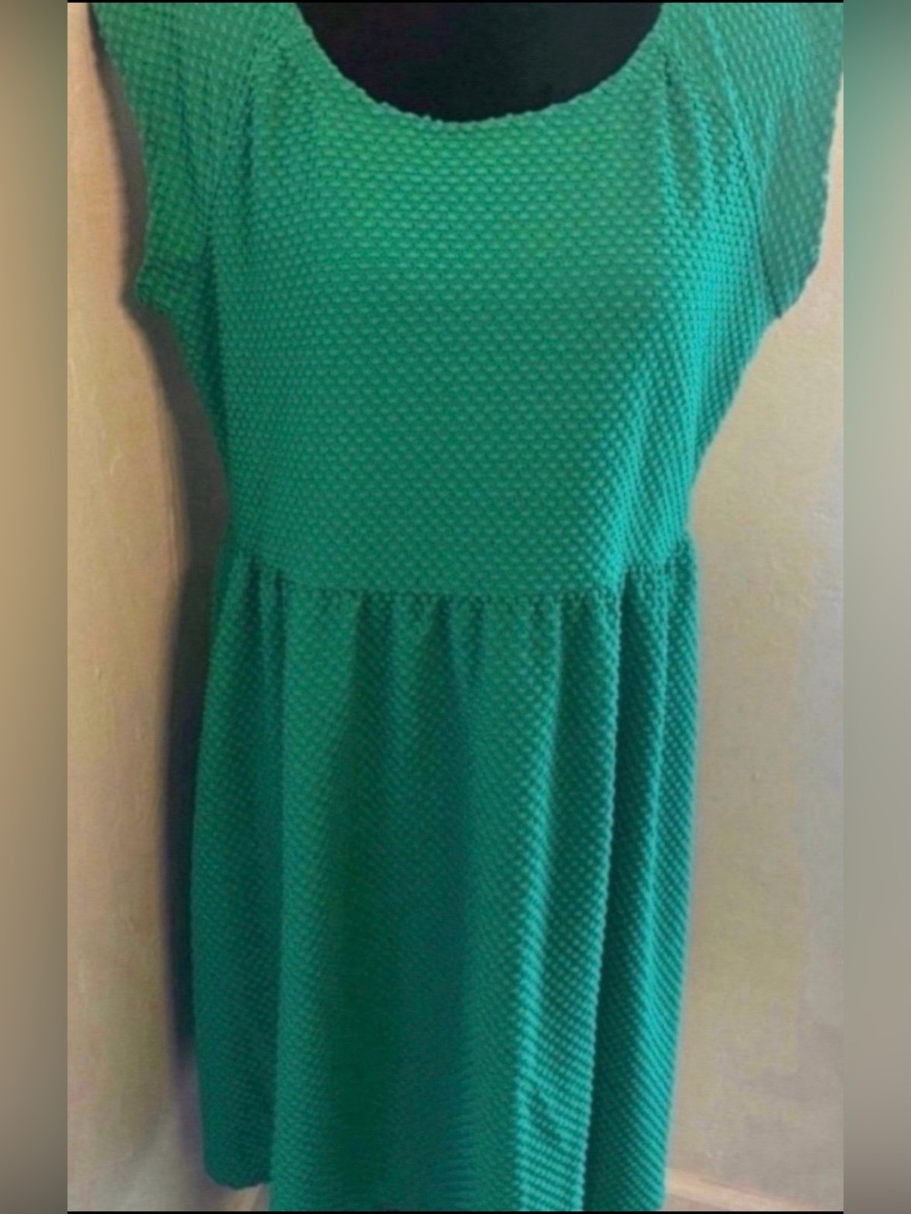 Women’s Textured Emerald Green Women's Scoop Neck Dress (Size 2XL)
